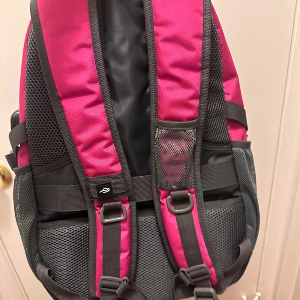 Pink Backpack with Black Accents - Picture 2 of 10